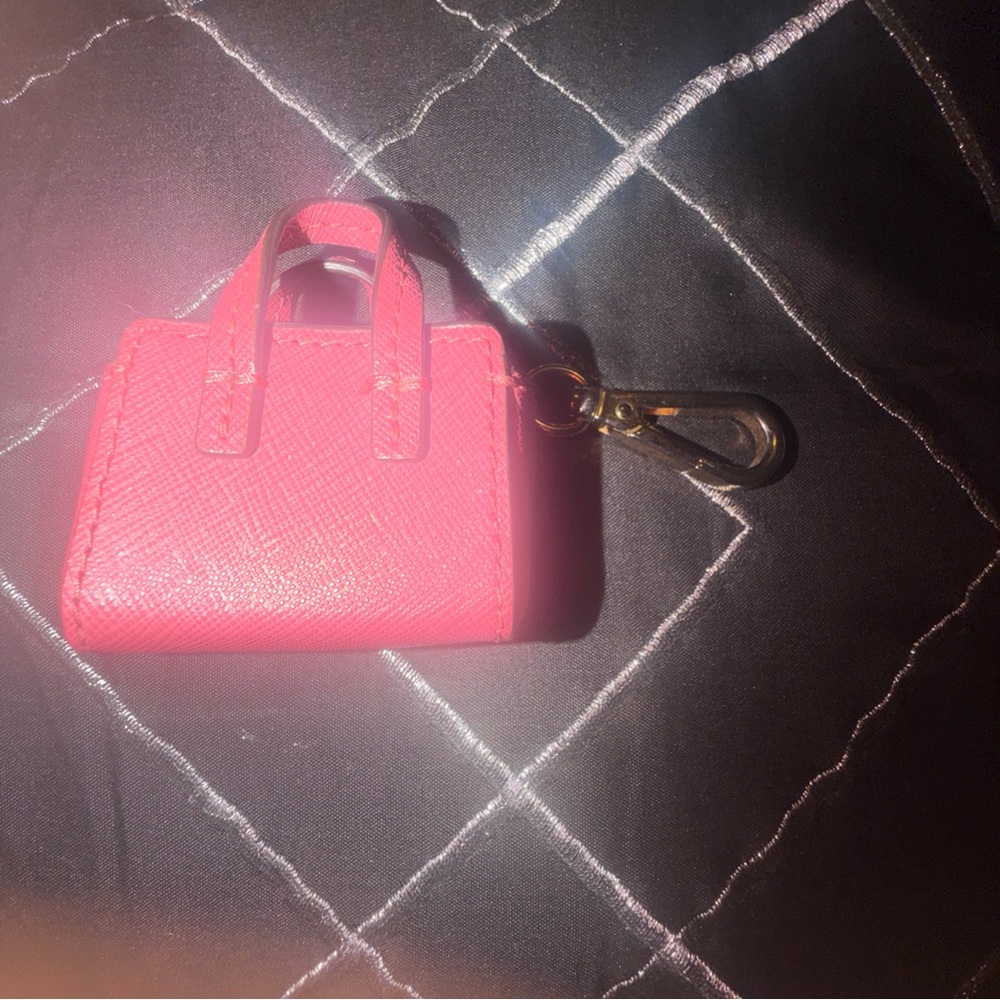 Michael Kors Rose Pink Mini Tote Keychain with Gold Logo - Picture 6 of 6